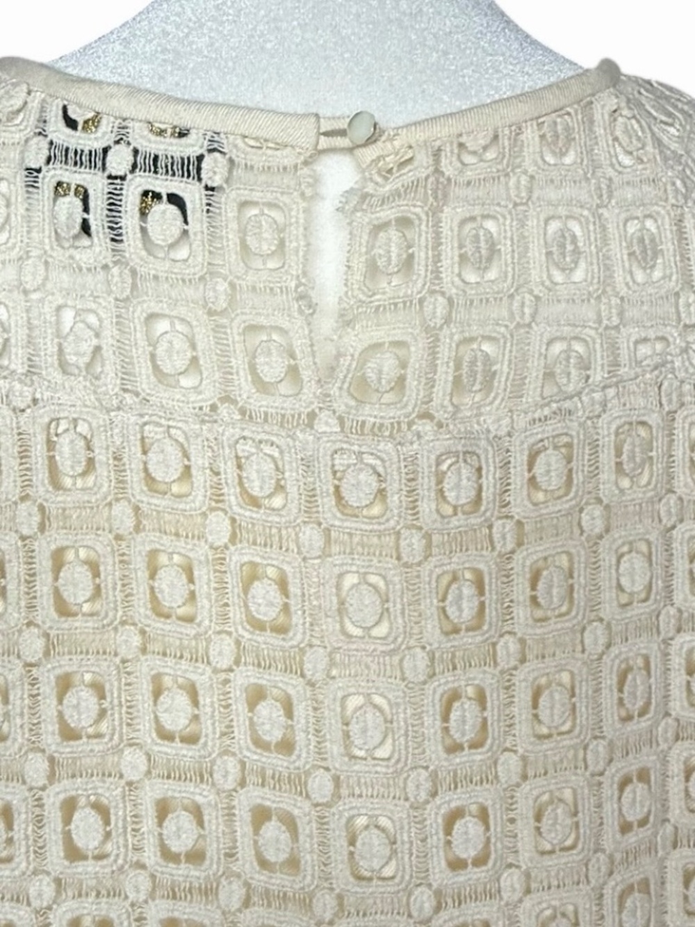 A.P.C. x Vanessa Seward White Square Lace Off Shift Dress Sz L - Picture 7 of 10